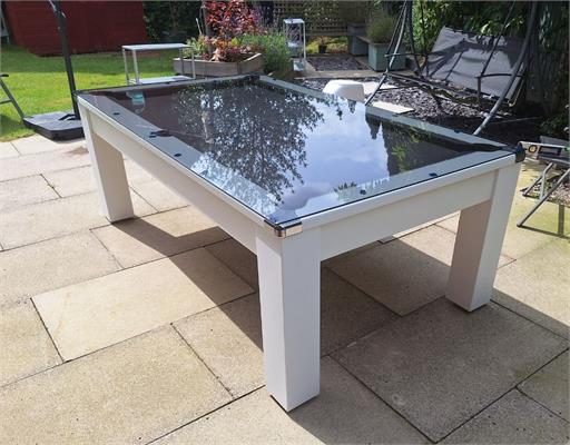 Fusion Outdoor Pool Dining Table: White Finish - 7ft